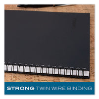 Wirebound Business Notebook, Wide-legal Rule, Black Cover, 9.5 X 6.68, 80 Sheets