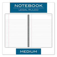 Wirebound Business Notebook, Wide-legal Rule, Black Cover, 9.5 X 6.68, 80 Sheets