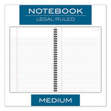 Wirebound Business Notebook, Wide-legal Rule, Black Cover, 9.5 X 6.68, 80 Sheets