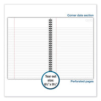 Wirebound Business Notebook, Wide-legal Rule, Black Cover, 9.5 X 6.68, 80 Sheets