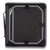 Zipper Binder, 3 Rings, 2" Capacity, 11 X 8.5, Black/gray Accents