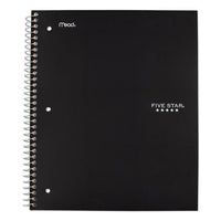 Wirebound Notebook, 1 Subject, Medium-college Rule, Black Cover, 11 X 8.5, 100 Sheets