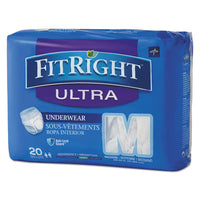 Fitright Ultra Protective Underwear, Medium, 28" To 40" Waist, 20-pack