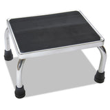 Foot Stool, 1-step, 16w X 12d X 8.25h, Steel, Chrome-black Mat