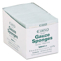 Caring Woven Gauze Sponges, 2 X 2, Sterile, 12-ply, 2400-carton