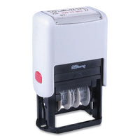 Self-inking Message Stamp With Blank "by" Line, 12 Years, Paid, 1.63" X 0.88", Black-red Ink