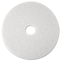 Super Polish Floor Pad 4100, 12" Diameter, White, 5-carton