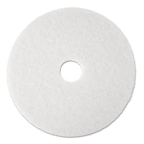 Super Polish Floor Pad 4100, 17" Diameter, White, 5-carton
