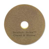 Clean And Shine Pad, 20" Diameter, Yellow-gold, 5-carton