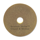 Clean And Shine Pad, 17" Diameter, Yellow-gold, 5-carton