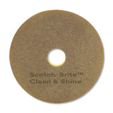 Clean And Shine Pad, 17" Diameter, Yellow-gold, 5-carton