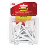 General Purpose Hooks, Small, 1 Lb Cap, White, 24 Hooks And 28 Strips-pack