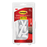 General Purpose Hooks, Large, 5 Lb Cap, White, 14 Hooks And 16 Strips-pack