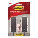 Decorative Hooks, Medium, Matte Black, 2 Hook And 4 Strips-pack