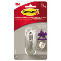 Decorative Hooks, Traditional, Medium, 1 Hook And 2 Strips-pack