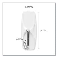 General Purpose Wire Hooks, Medium, 2 Lb Cap, White, 13 Hooks And 16 Strips-pack