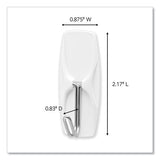 General Purpose Wire Hooks, Medium, 2 Lb Cap, White, 13 Hooks And 16 Strips-pack