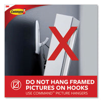 General Purpose Wire Hooks, Medium, 2 Lb Cap, White, 13 Hooks And 16 Strips-pack
