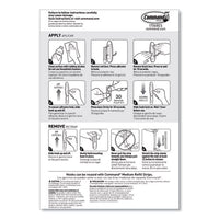 General Purpose Wire Hooks, Medium, 2 Lb Cap, White, 13 Hooks And 16 Strips-pack