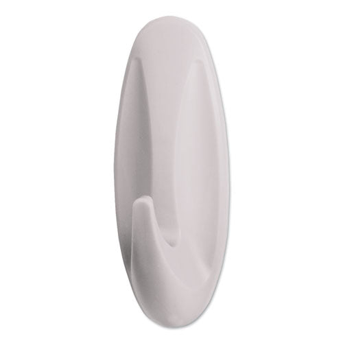 Designer Hooks, Medium, Plastic, 3 Lb Capacity, White, 13 Hooks And 16 Strips-pack