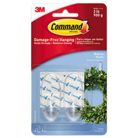 Clear Hooks And Strips, Plastic, Medium, 2 Hooks And 4 Strips-pack