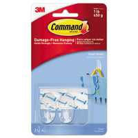 Clear Hooks And Strips, Plastic, Small, 2 Hooks And 4 Strips-pack