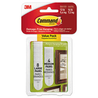 Picture Hanging Strips, Value Pack, Medium, Removable, 0.75" X 2.75", White, 132 Pairs-pack