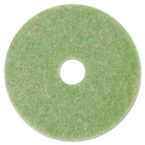 Low-speed Topline Autoscrubber Floor Pads 5000, 13" Diameter, Green-amber, 5-ct