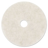 Ultra High-speed Natural Blend Floor Burnishing Pads 3300, 20" Dia., White, 5-ct