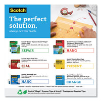 Wall-safe Tape With Dispenser, 1" Core, 0.75" X 50 Ft, Clear, 2-pack