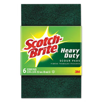 Heavy-duty Scour Pad, 3.8w X 6"l, Green, 3-pack, 10 Packs-carton