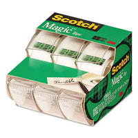 Magic Tape In Handheld Dispenser, 1" Core, 0.75" X 25 Ft, Clear, 3-pack