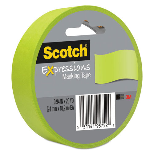 Expressions Masking Tape, 3" Core, 0.94" X 20 Yds, Lemon Lime