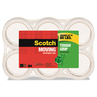 Tough Grip Moving Packaging Tape, 3" Core, 1.88" X 38.2 Yds, Clear, 3-pack