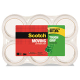 Tough Grip Moving Packaging Tape, 3" Core, 1.88" X 38.2 Yds, Clear, 3-pack