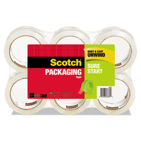 Sure Start Packaging Tape, 3" Core, 1.88" X 54.6 Yds, Clear, 6-pack
