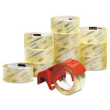 3750 Commercial Grade Packaging Tape With Dp300 Dispenser, 3" Core, 1.88" X 54.6 Yds, Clear, 12-pack