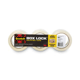 Box Lock Shipping Packaging Tape, 3" Core, 1.88" X 54.6 Yds, Clear, 3-pack