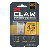 Claw Drywall Picture Hanger, Holds 45 Lbs, 3 Hooks And 3 Spot Markers, Stainless Steel