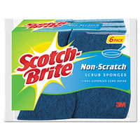 Non-scratch Multi-purpose Scrub Sponge, 4 2-5 X 2 3-5, Blue, 6-pack