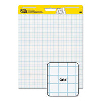 Self-stick Easel Pads, Quadrille (1 Sq-in), 25 X 30, White, 30 Sheets, 6-pack