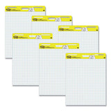 Self-stick Easel Pads, Quadrille (1 Sq-in), 25 X 30, White, 30 Sheets, 6-pack