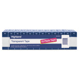 Transparent Tape, 1" Core, 0.75" X 83.33 Ft, Clear, 12-pack