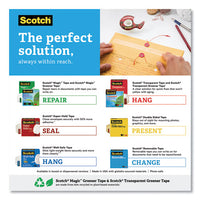 Transparent Tape, 1" Core, 0.75" X 27.77 Yds, Crystal Clear, 3-pack