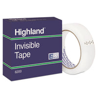 Invisible Permanent Mending Tape, 1" Core, 0.5" X 36 Yds, Clear