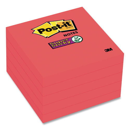 Notes, 3 X 3, Saffron Red, 90 Sheets-pad, 8 Pads-pack