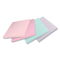 100% Recycled Paper Super Sticky Notes, 3" X 3", Wanderlust Pastels, 70 Sheets/pad, 24 Pads/pack