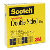 Double-sided Tape, 1" Core, 0.5" X 75 Ft, Clear, 2-pack