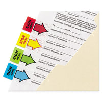 Arrow Message 1" Page Flags,  200 "sign Here", 48 Arrow, Four Colors, 248-pack