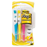Flag + Highlighter, Chisel Tip, Assorted Colors, 3-pack